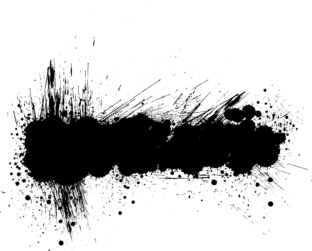 Black Ink Splatter Banner with Grunge Spray