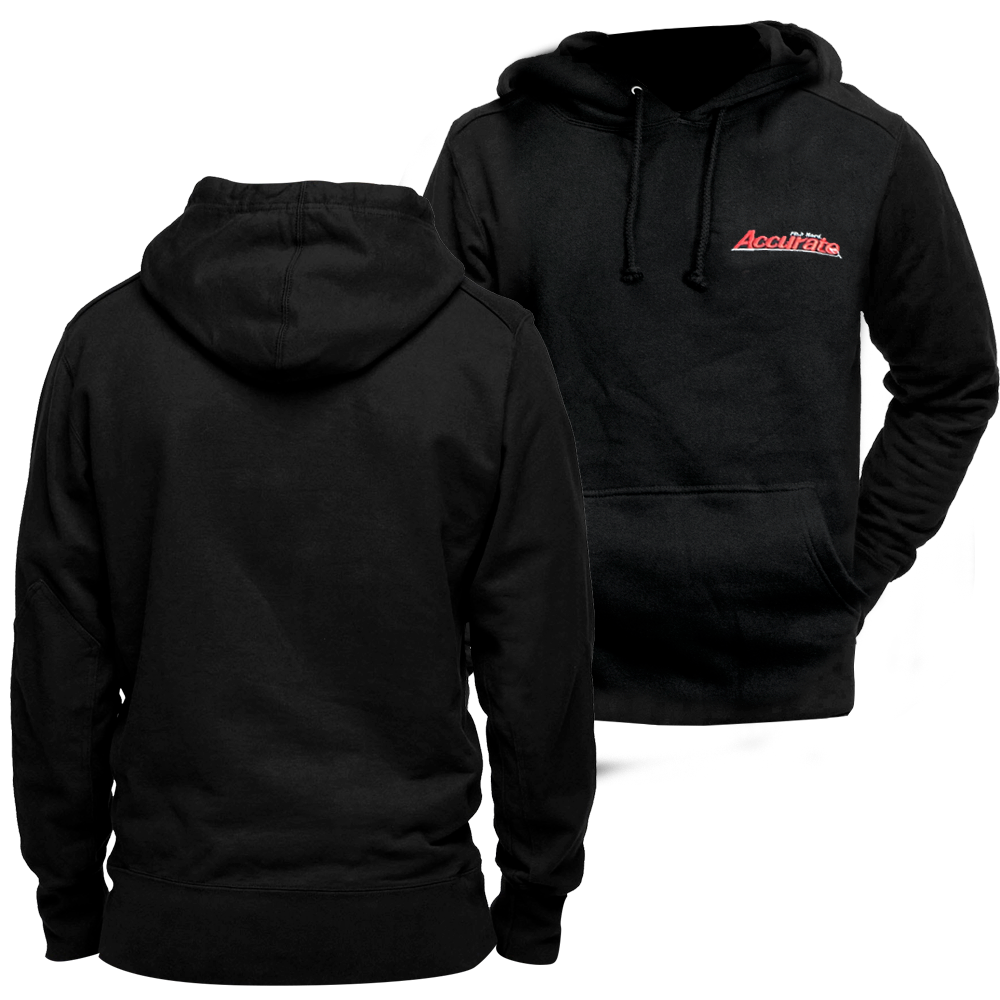 Black Pullover Hoodie Front and Back Views