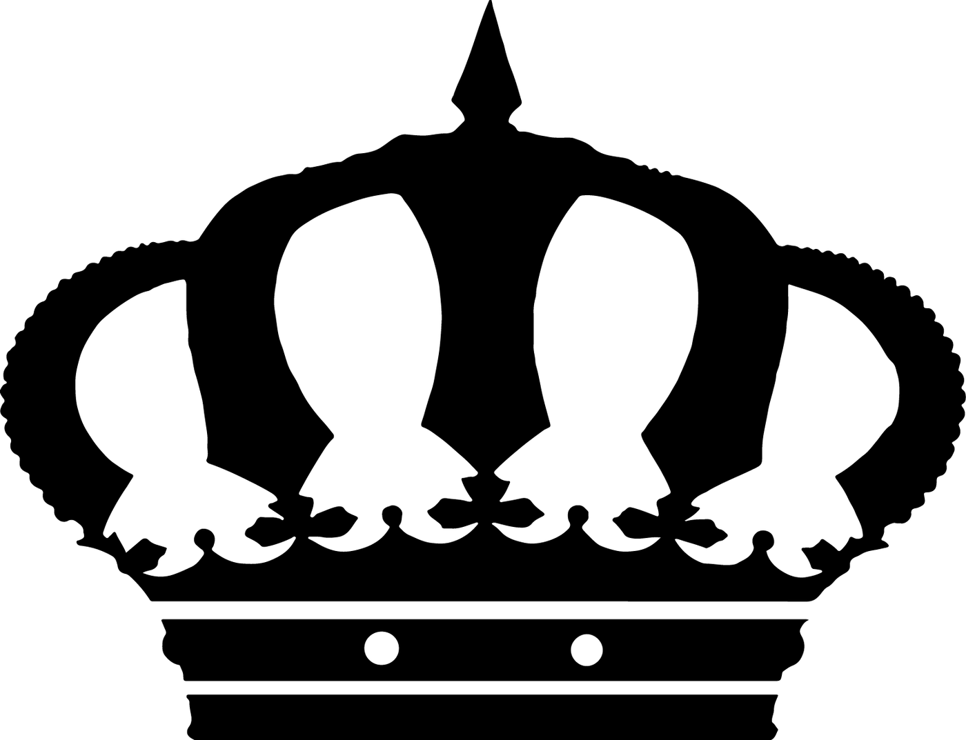Black Royal Crown Silhouette with Arched Points