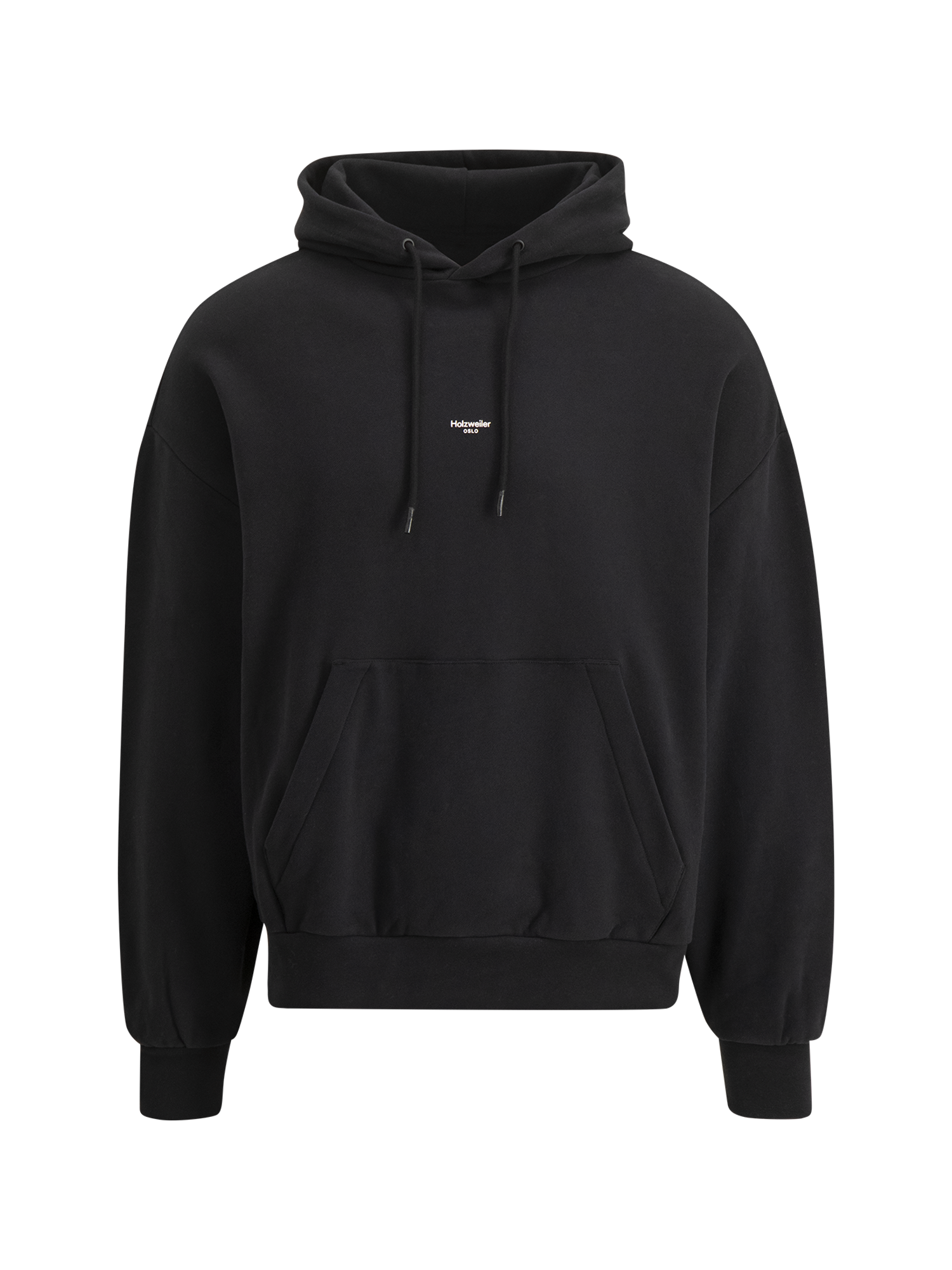 Black Oversized Hoodie with Center Chest Logo