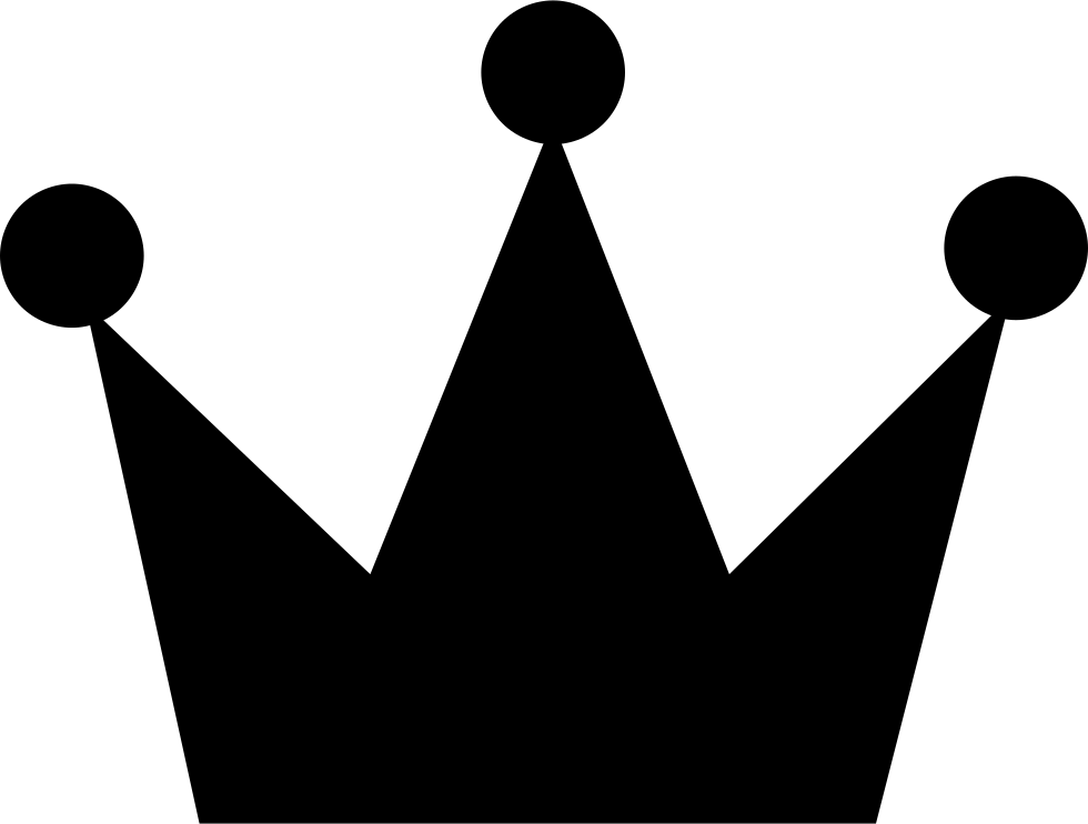 Black Solid Crown Silhouette with Three Points