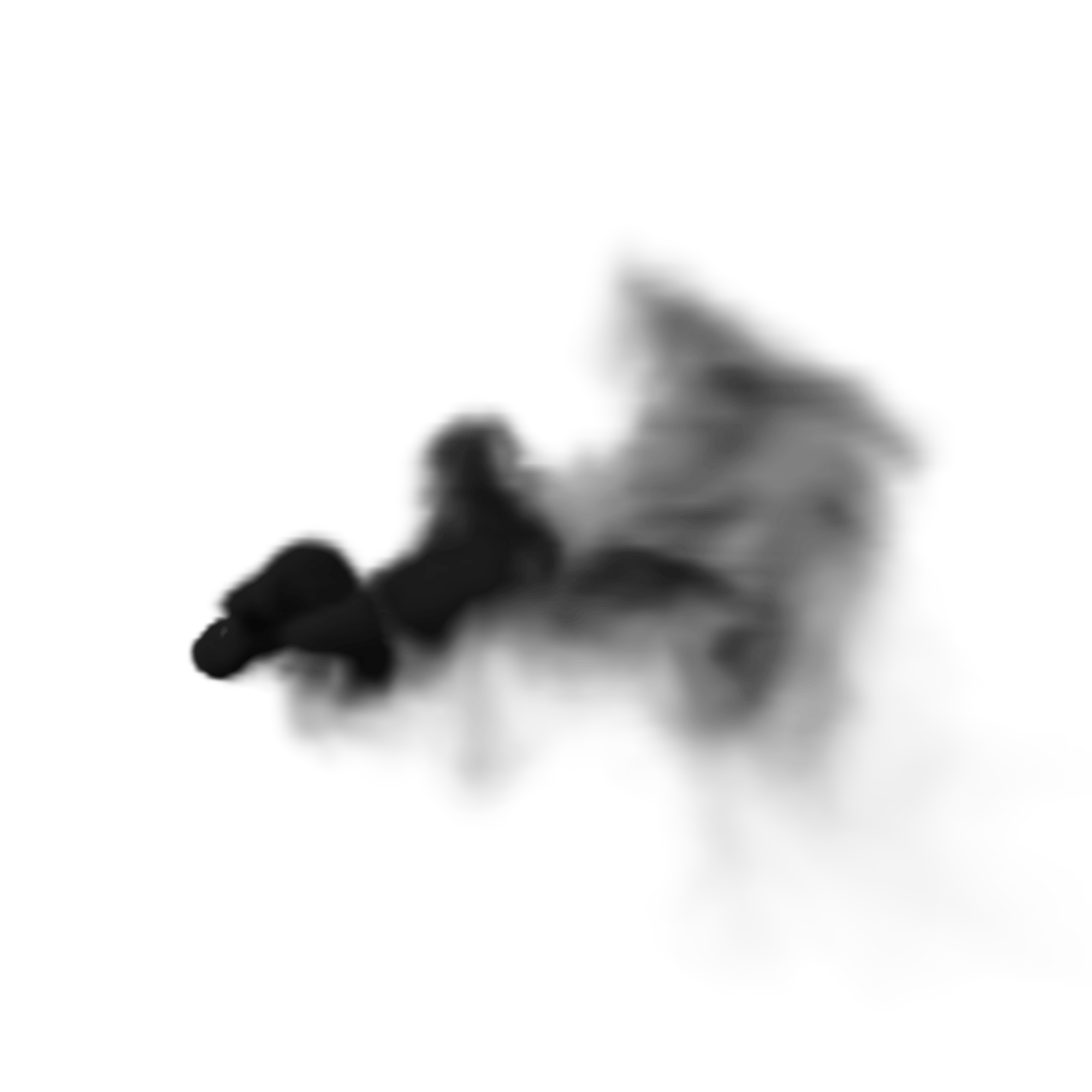 Black Smoke Plume with Soft Gray Wisps