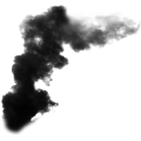Dark Billowing Smoke Plume Swirling Upward