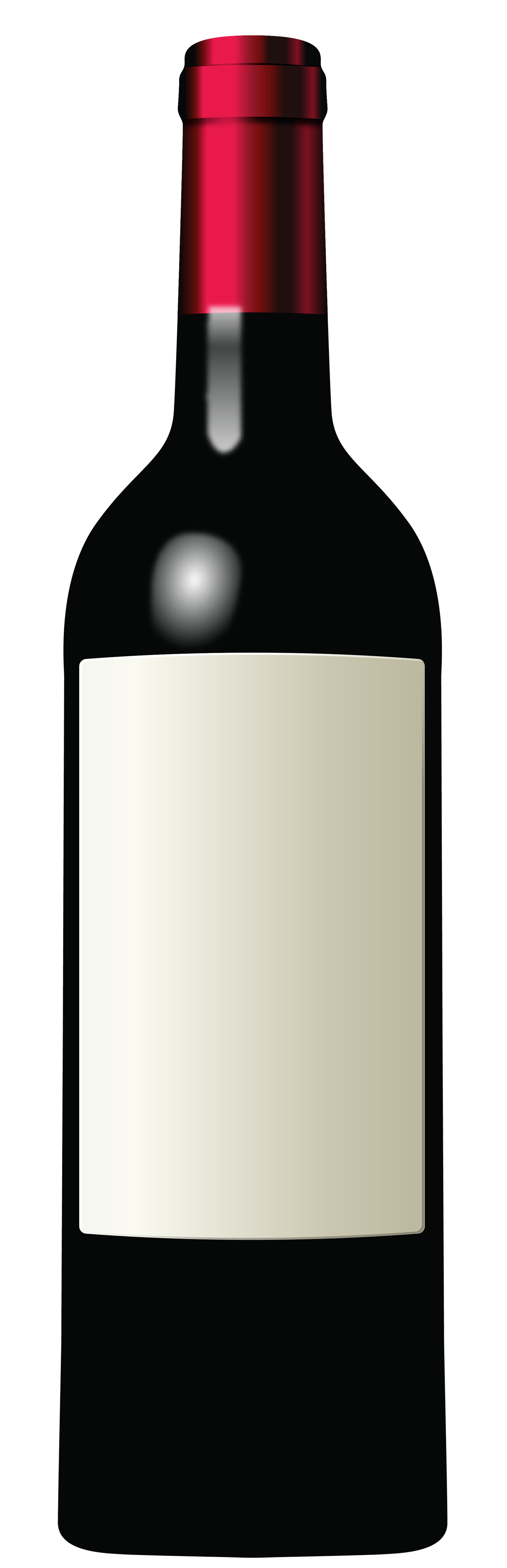 Black Wine Bottle with Red Foil and Blank Label
