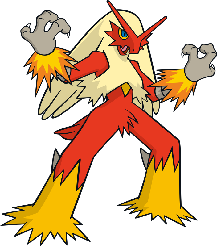 Blaziken Fire Fighter Cartoon Character Red Yellow