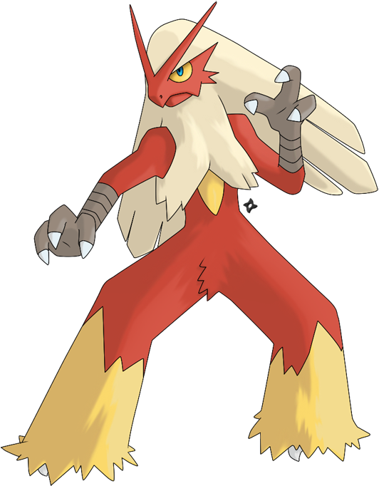 Blaziken Fire Fighter Standing Pose Illustration