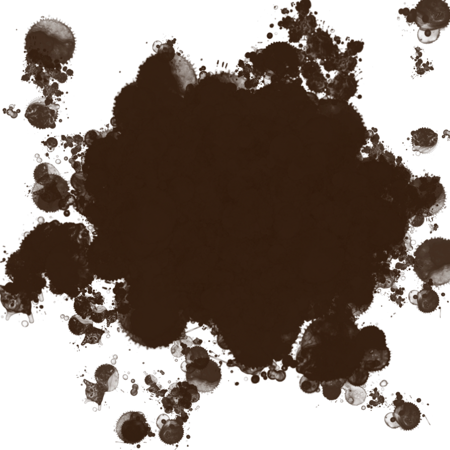 Dark Brown Ink Splatter Blob Overlay
