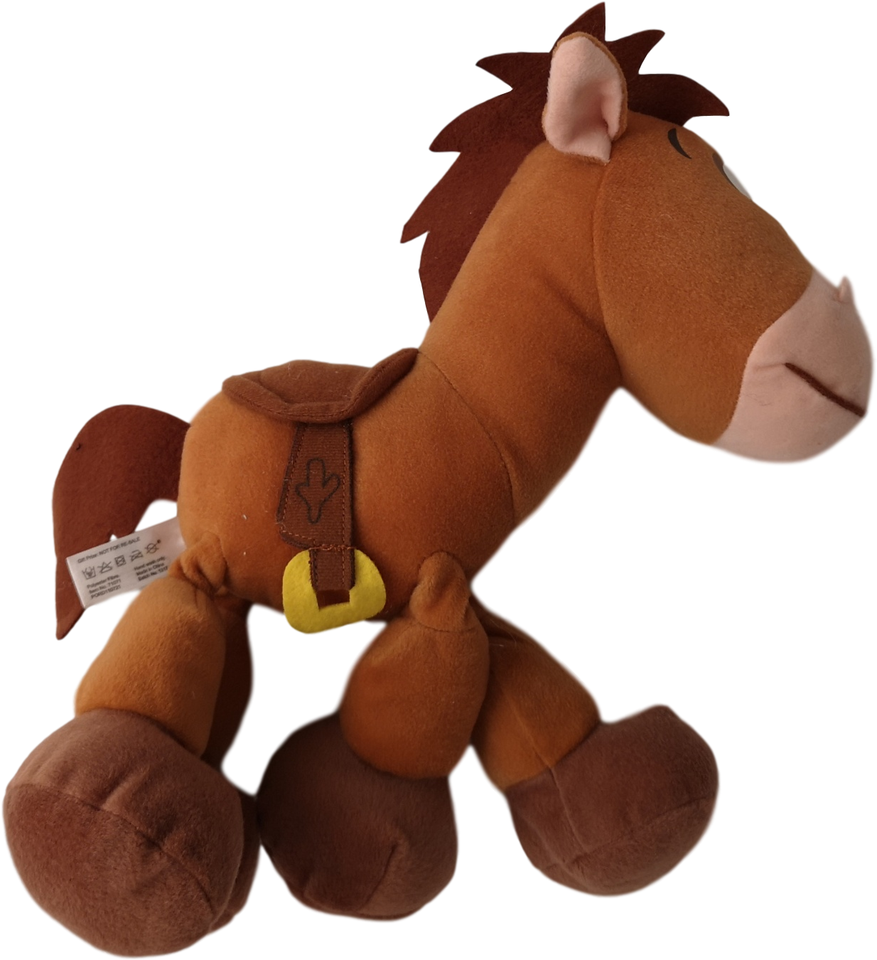 Brown Plush Horse Toy with Saddle and Stirrup