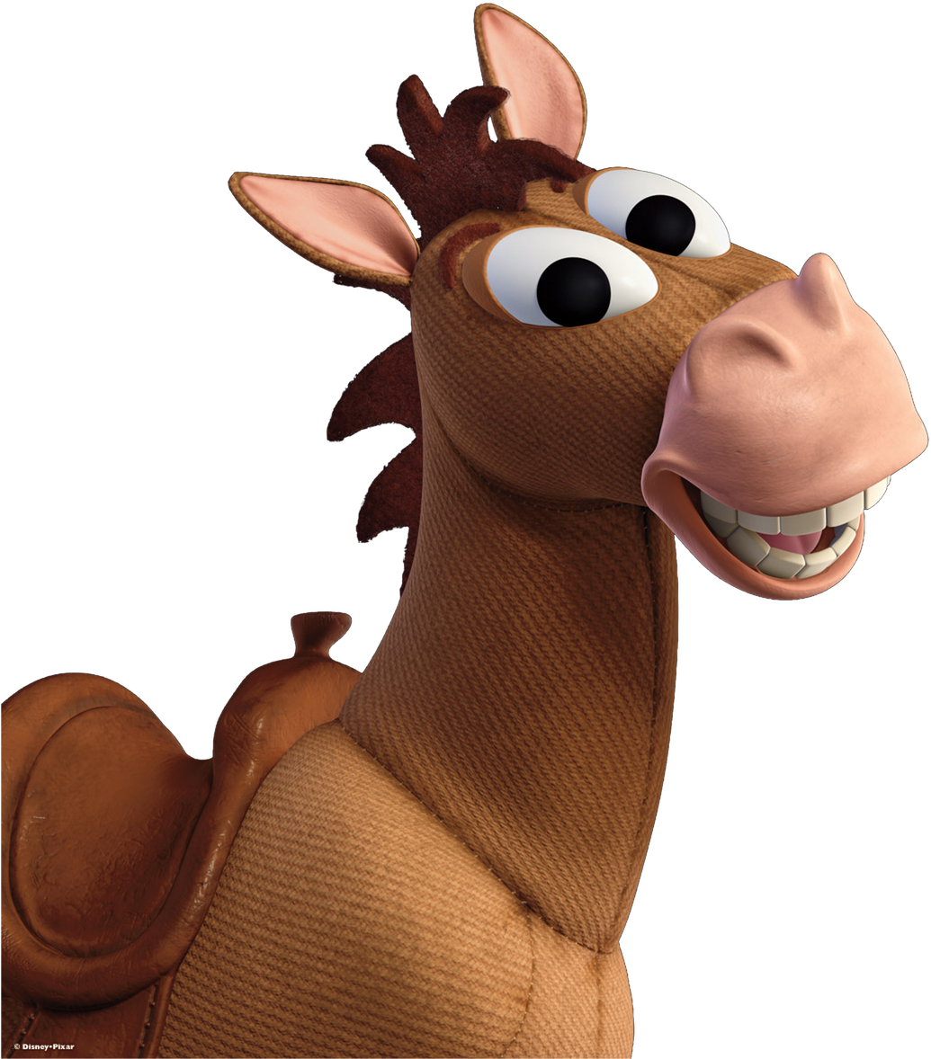 Bullseye Horse Toy Close Up with Big Grin