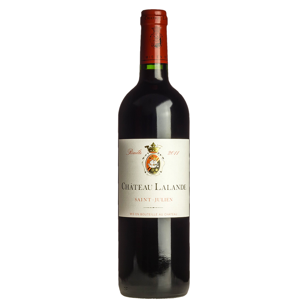 Chateau Lalande Red Wine Bottle with Crest Label