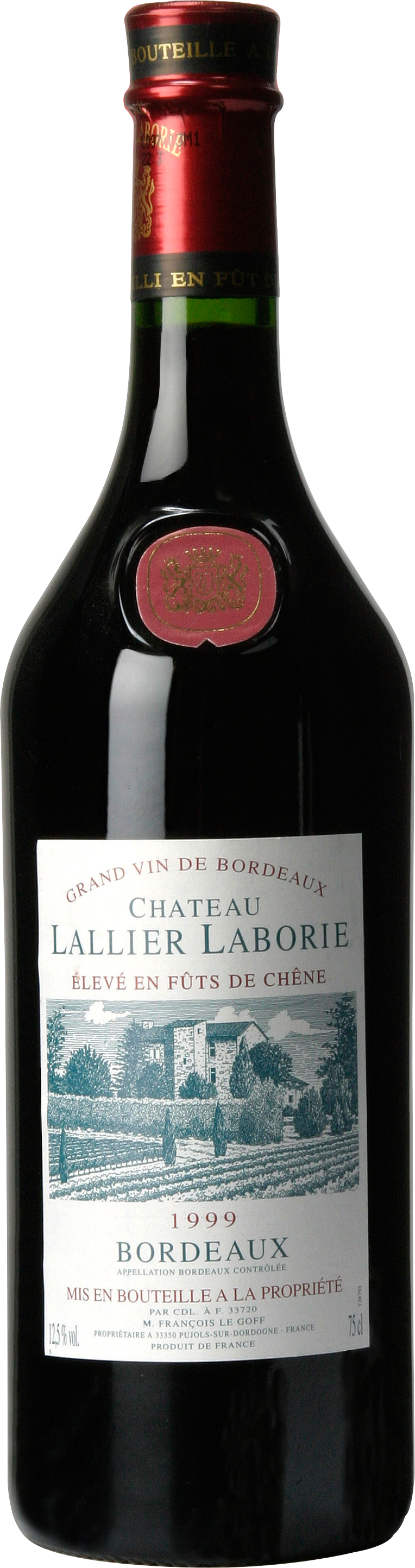 Chateau Lallier Laborie 1999 Bordeaux Wine Bottle