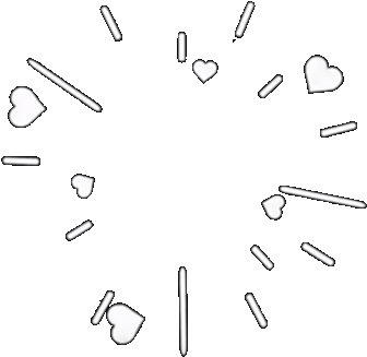 Outlined Hearts and Burst Lines Design