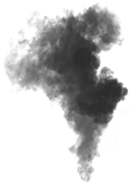 Dark Grey Billowing Smoke Plume Cutout