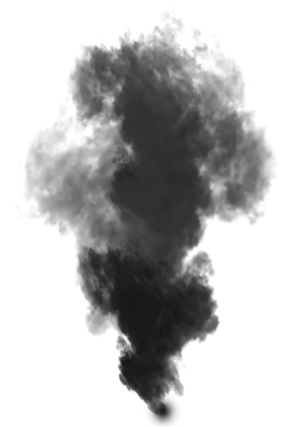 Dark Grey Smoke Plume Rising in Billows