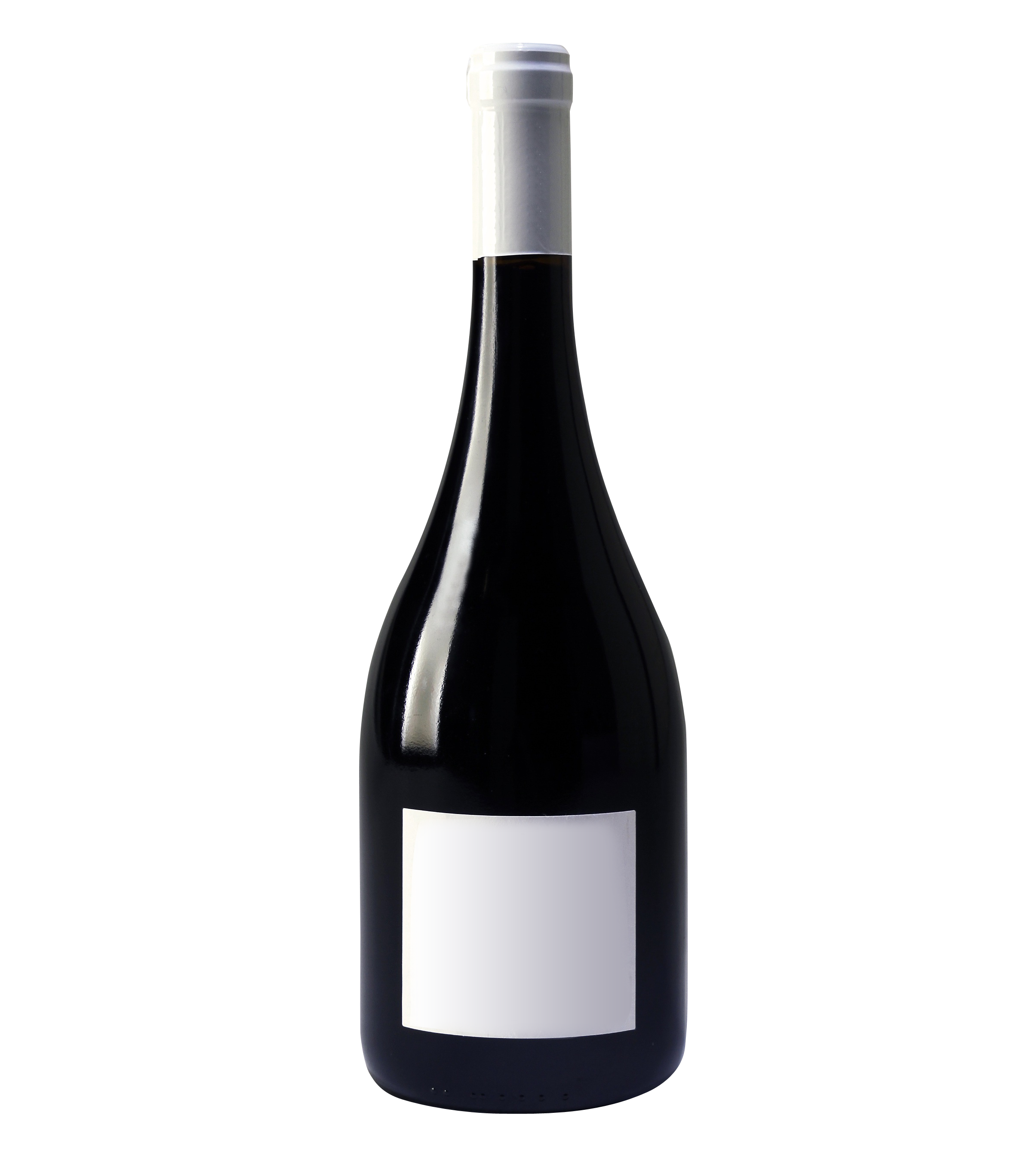 Black Wine Bottle with Blank White Label