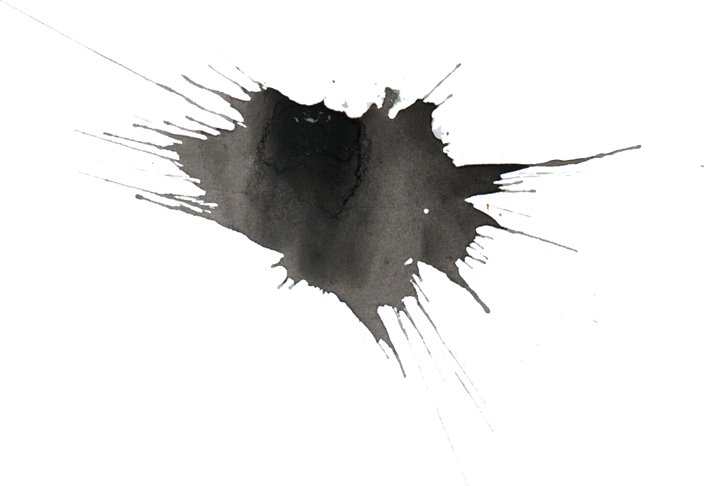 Black Ink Splatter with Fine Streaks