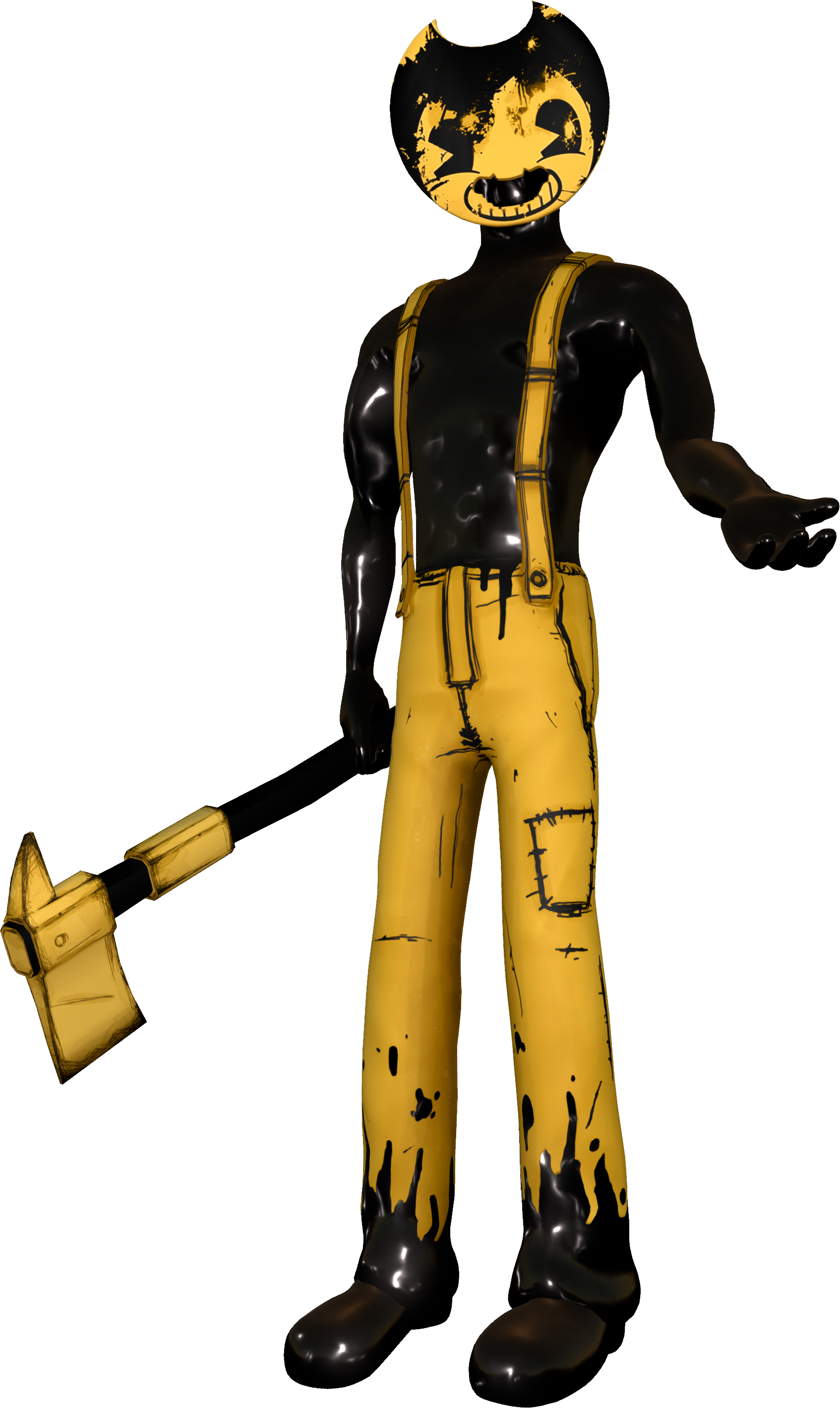 Bendy Figure with Yellow Pants and Axe