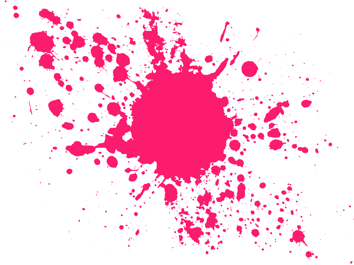 Hot Pink Paint Splatter Burst Design