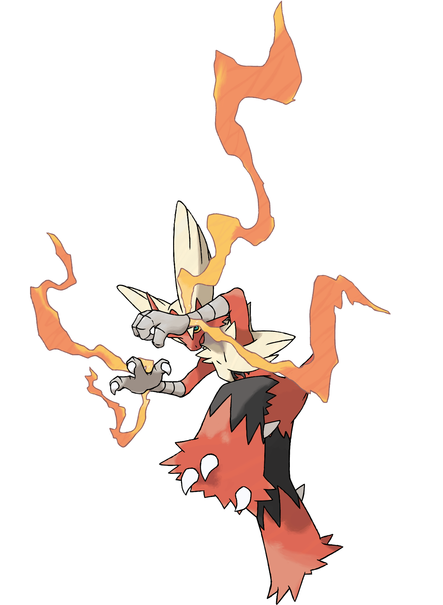 Fiery Mega Blaziken with Orange Flame Trails