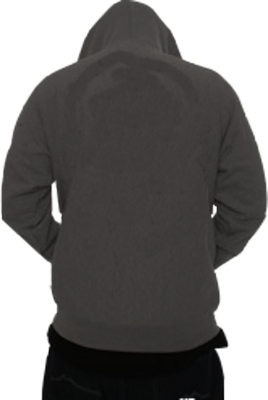 Grey Hoodie Back View Mockup