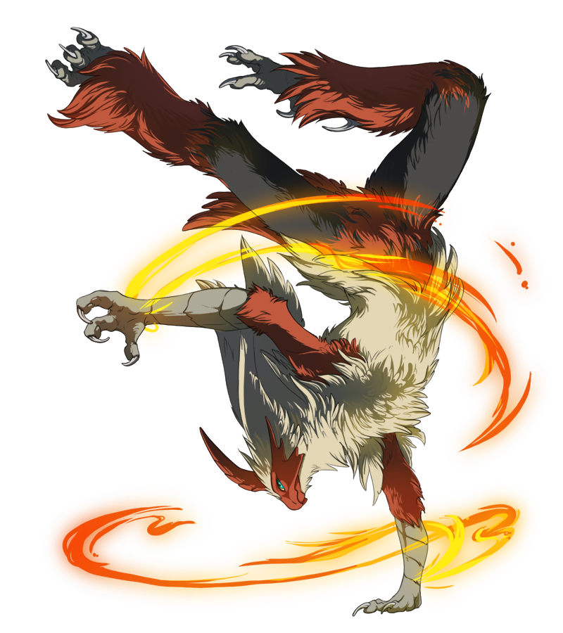 Fiery Fox Handstand Spin Kick Illustration