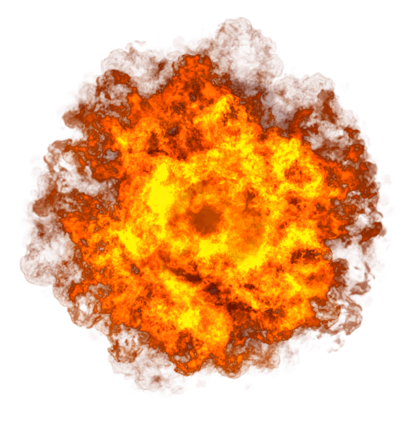 Fiery Orange Explosion Burst with Smoke