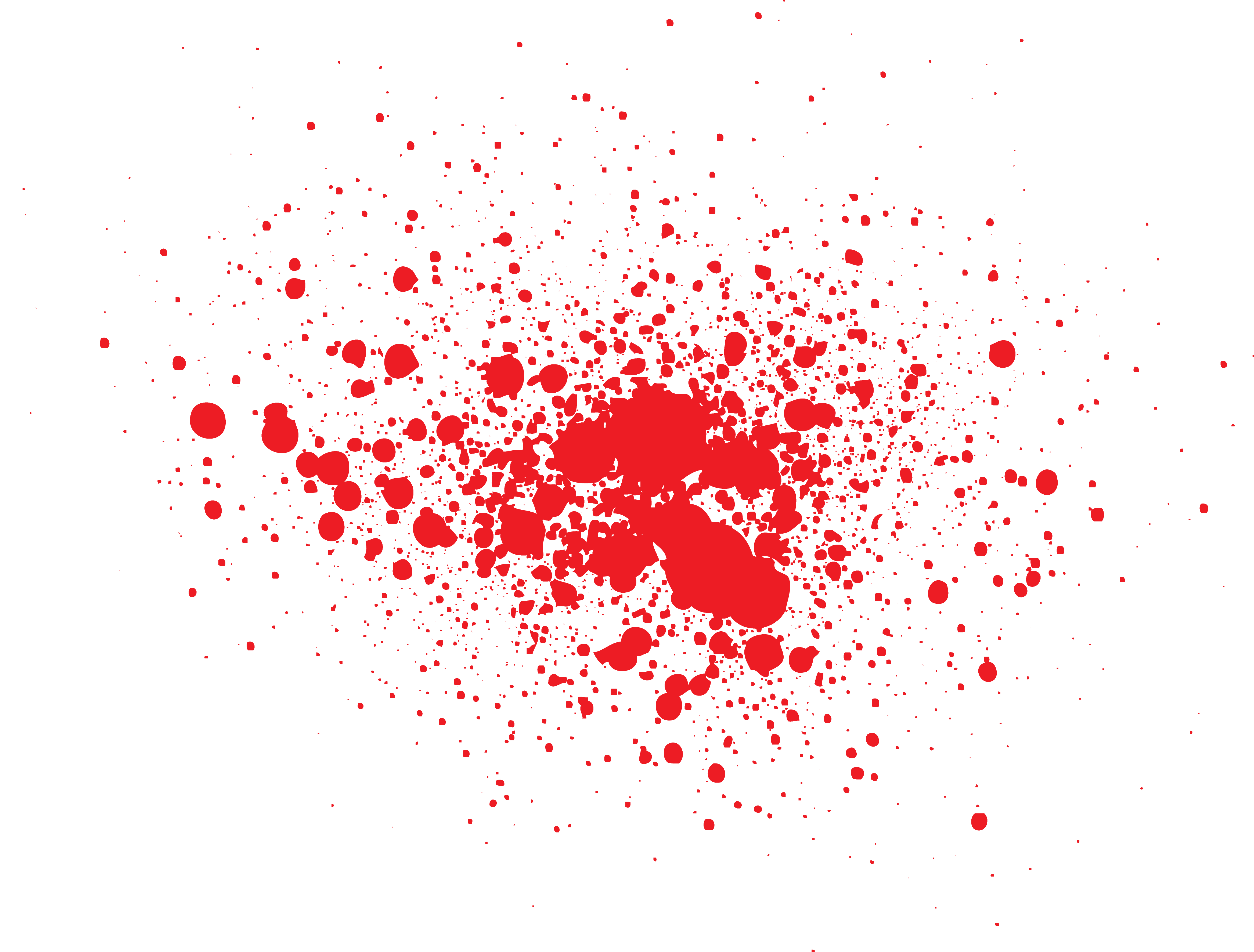 Red Paint Splatter Burst with Scattered Dots