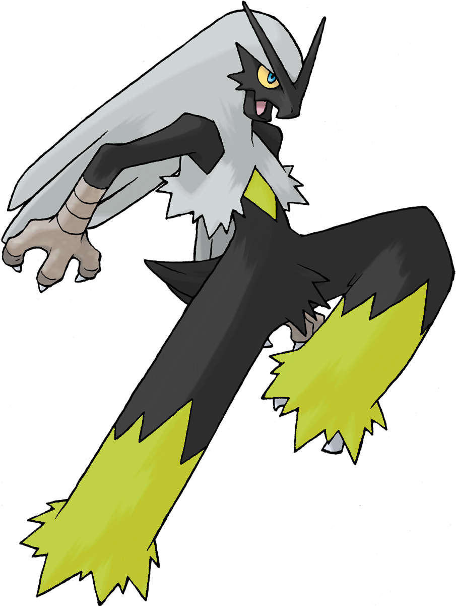 Black Yellow Fighting Pokemon with Silver Mane