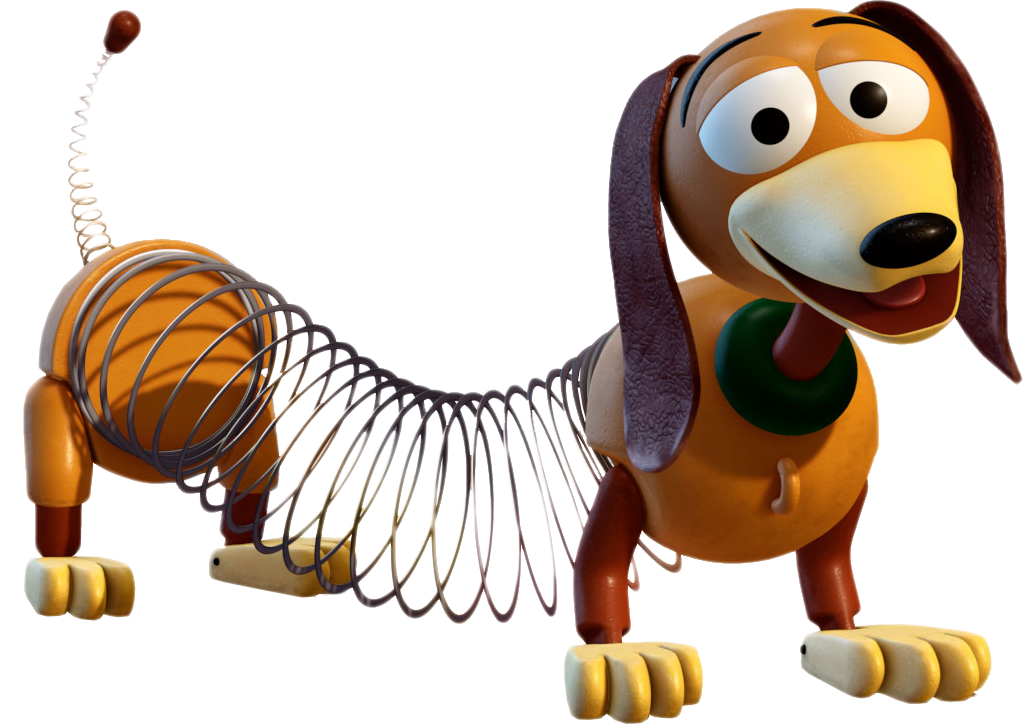 Orange Slinky Dog with Green Collar