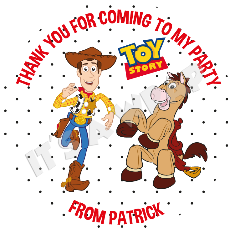 Woody and Bullseye Toy Story Party Sticker