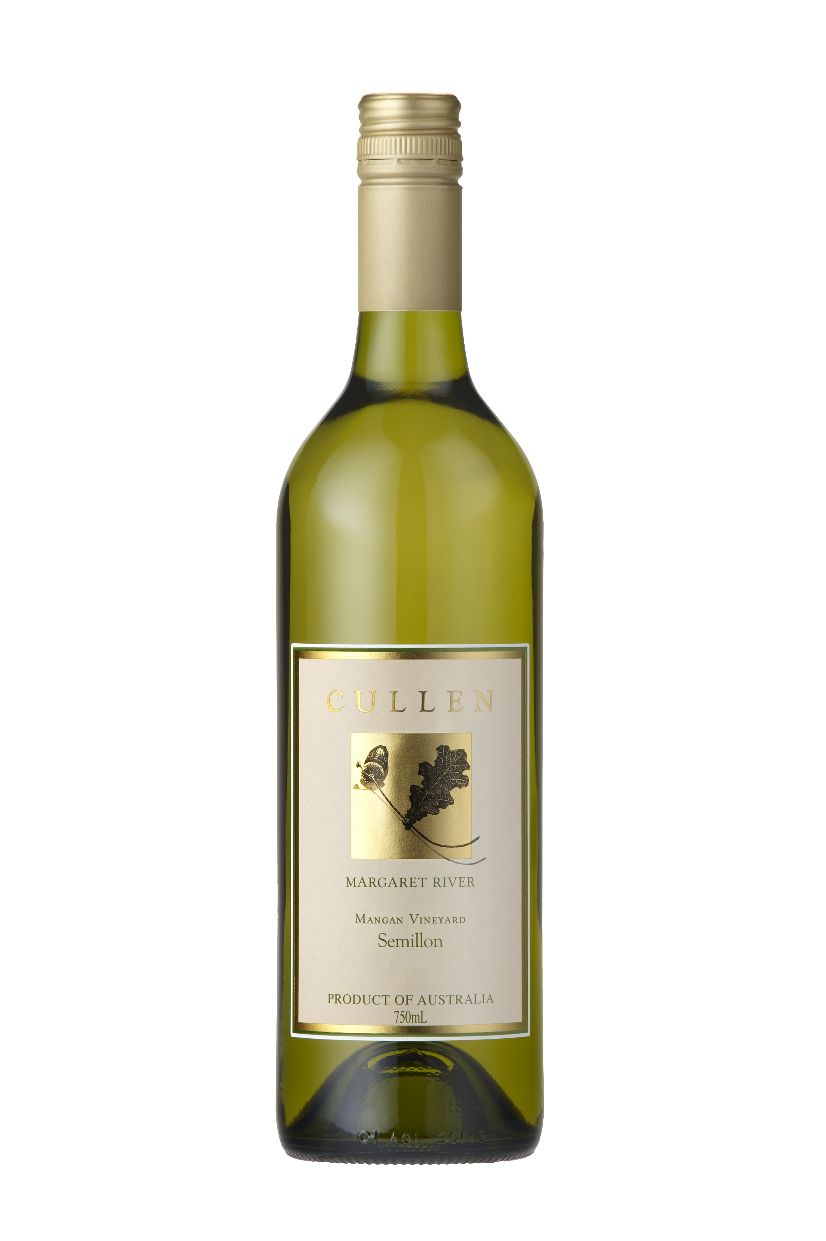Cullen Semillon Wine Bottle with Gold Label