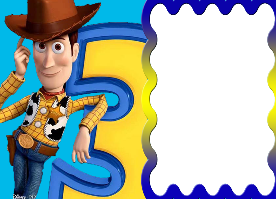 Woody Cowboy Character with Yellow Number Three