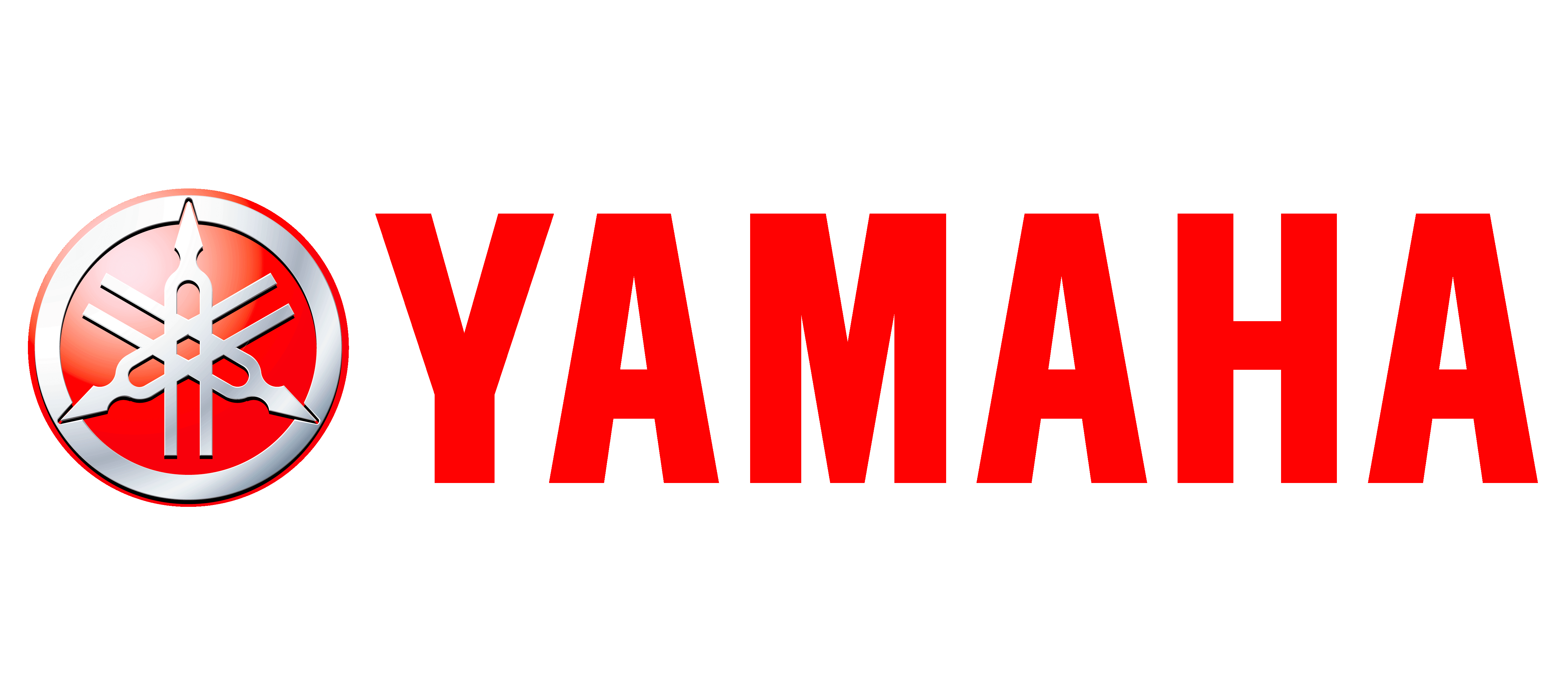 Red Yamaha Logo with Tuning Fork Emblem