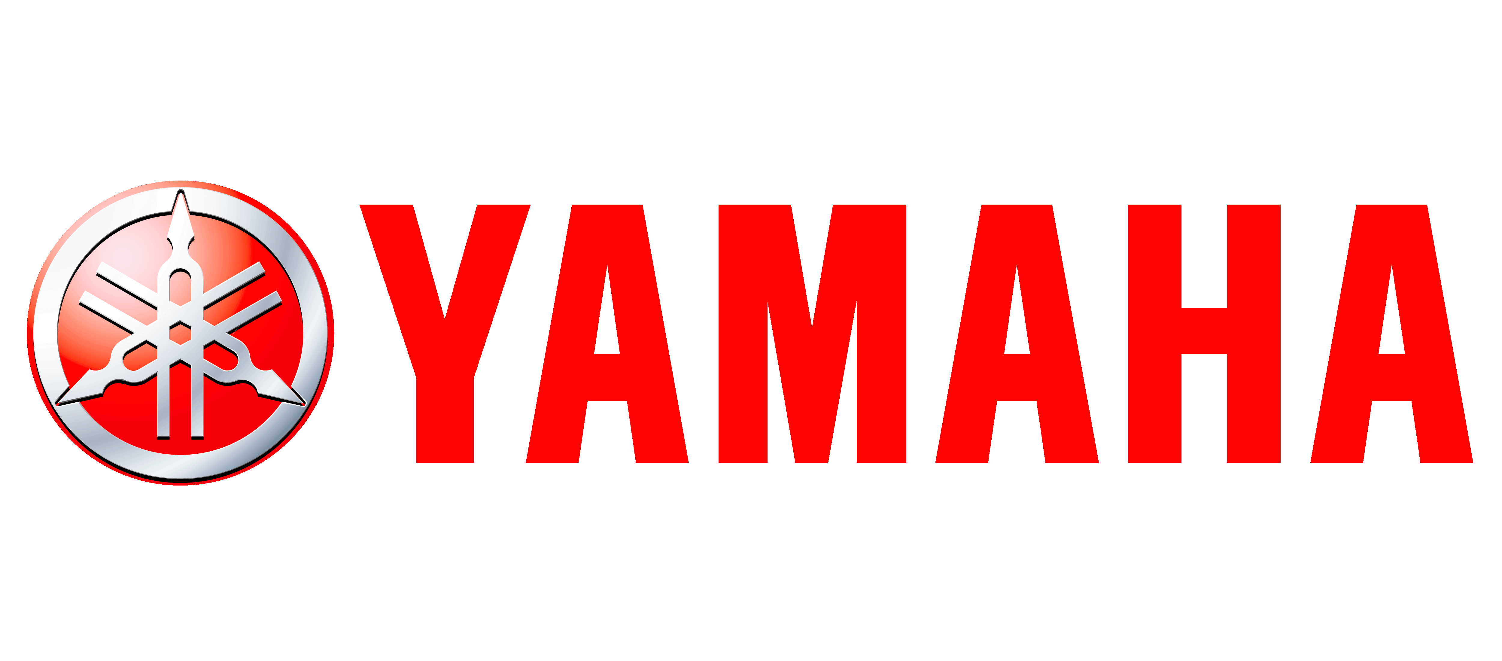 Red Yamaha Logo with Tuning Fork Emblem