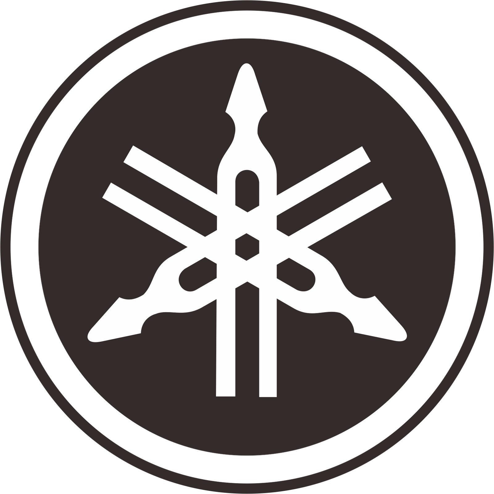 Dark Tuning Fork Emblem in Circle