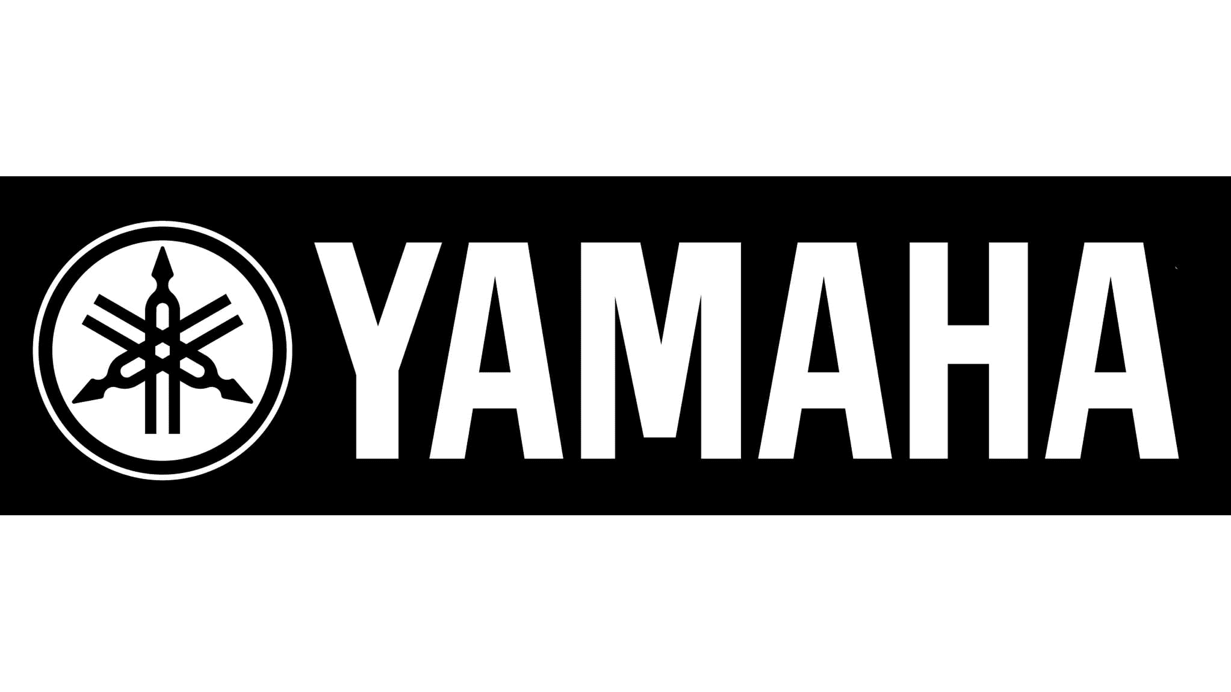 Yamaha Logo White on Black Banner