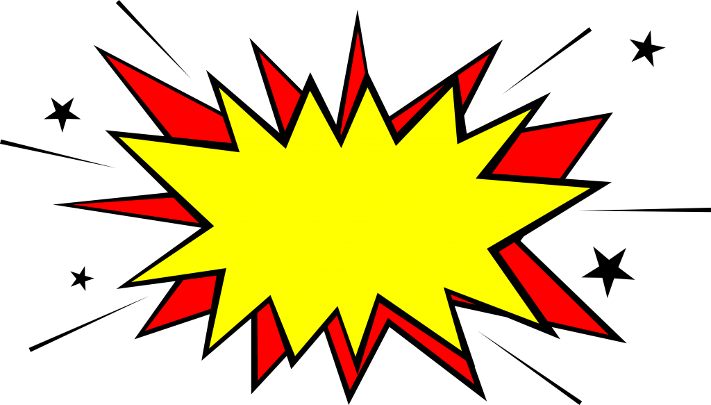 Yellow Comic Burst with Red Points