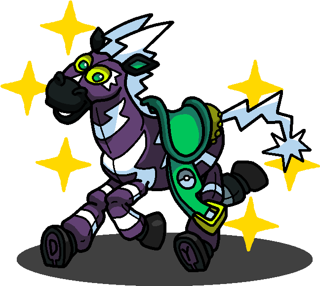 Purple Zebra Creature with Green Saddle
